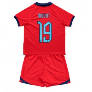 England Mason Mount #19 kläder Barn VM 2022 Bortatröja Kortärmad (+ korta byxor)